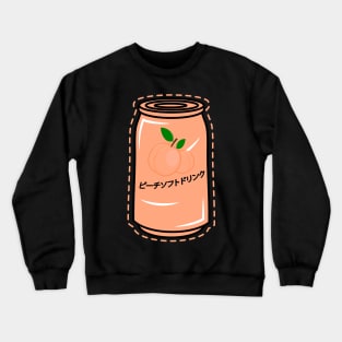 Kawaii Japanese Peach Soft Drink Kanji Aesthetic Streetwear Crewneck Sweatshirt